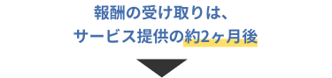 介護報酬の受け取りは、介護サービス提供の約2ヶ月後