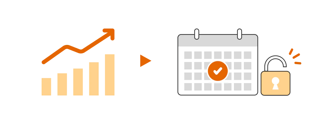 3ヶ月以降いつでも解約可能を表したイラスト